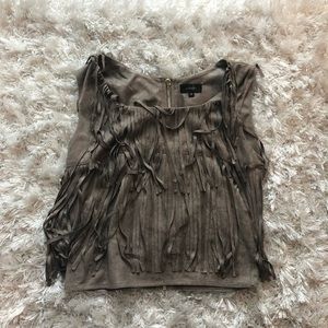 Grey tassel top
